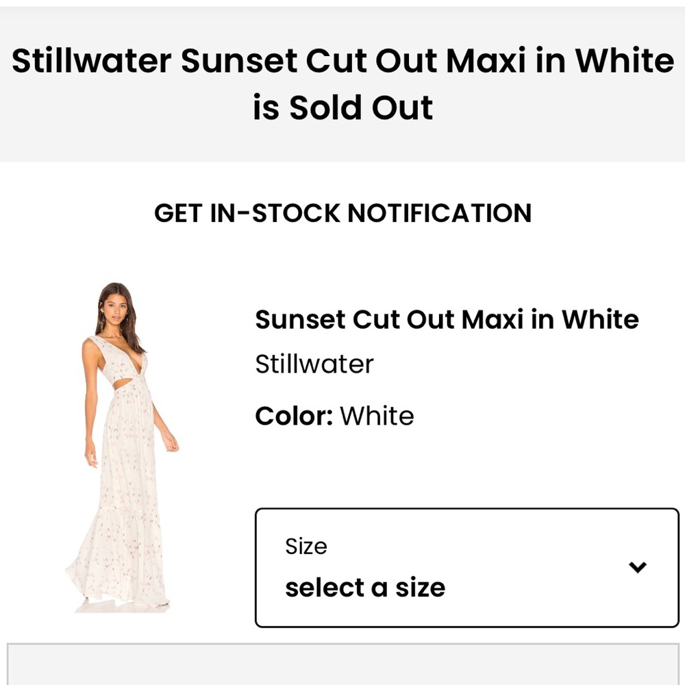 Stillwater Sunset Cut Out Maxi Dress in White